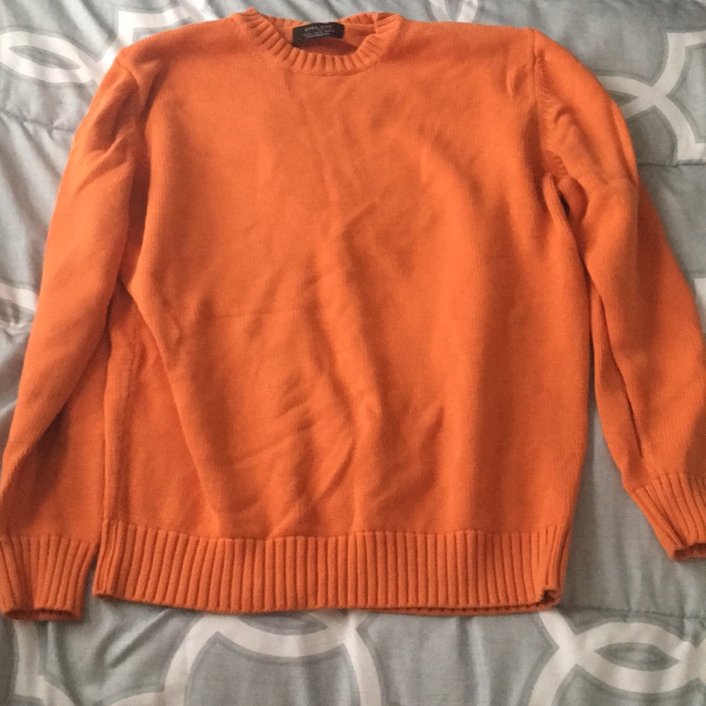 Zara man basic orange sweater XL